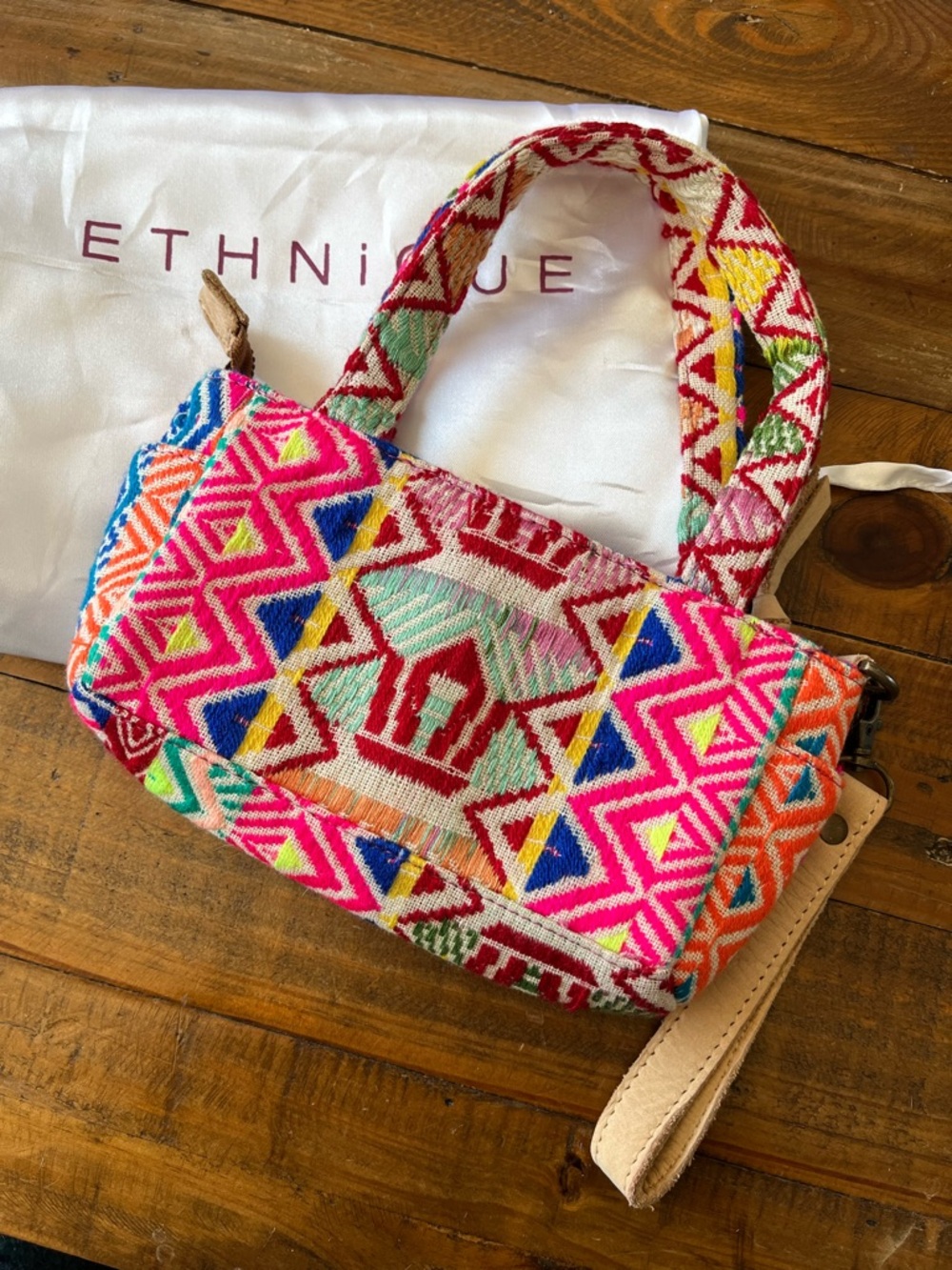 Ethnique Mini Woven Colourful Bag Clutch Wristlet Handbag Pouch Purse Small Tote